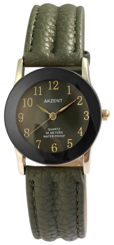 AKZENT Dameshorloge van imitatieleer 1900273 Akzent dameshorloge met imitatieleren band