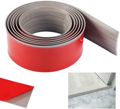 Zeynomax - 2 m x 5 cm zelfklevende drempelstrip - vloerovergangsstrips - veilig en slijtvast - grijs - pvc vloerafdekstrip - decoratieve overgangen ..