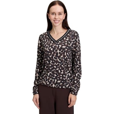 Shirt van katoen en modal - bruin / beige - Gr. 42 van Goldner Fashion