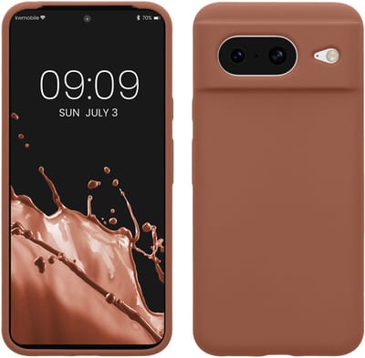 kwmobile telefoonhoesje geschikt voor Google Pixel 8 - Hoesje met siliconen coating - Smartphone case in Mokka