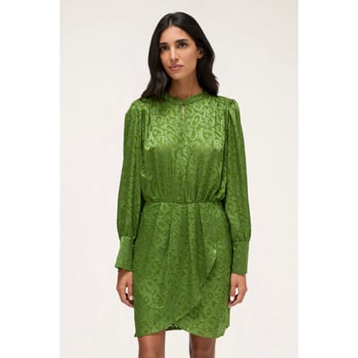 Motivi Devoré Satin Wraparound Mini Dress Light Green Größe: 36 | Minikleider Outlet | Damen | Grün