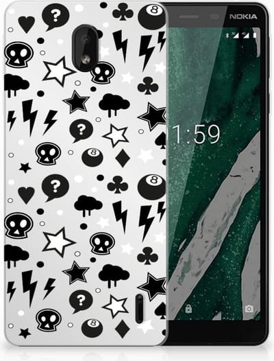 Silicone Back Case Nokia 1 Plus Silver Punk