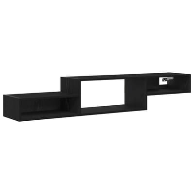 vidaXL - Wand - gemonteerd - TV - Kast - Muurmontage - Zwart - eiken