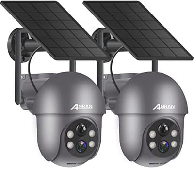 SnelShoppen - 2K Outdoor Beveiligingscamera Batterij WiFi, 360 Graden Draaibare Draadloze Camera met Zonnepaneel, PIR Bewegingssensor met Schijnwerper