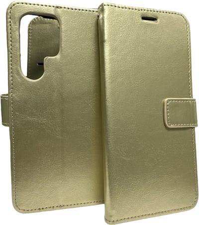 Bookcase Geschikt voor: Samsung Galaxy S22 Ultra Goud - portemonnee hoesje - ZT Accessoires