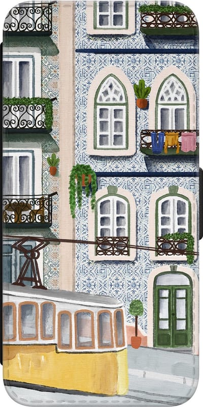 Leuke Telefoonhoesjes - Hoesje geschikt voor Samsung Galaxy A34 bookcase leer - Lissabon - Lissabon - Wallet Case met pasjeshouder - Print / Illustratie - Multi