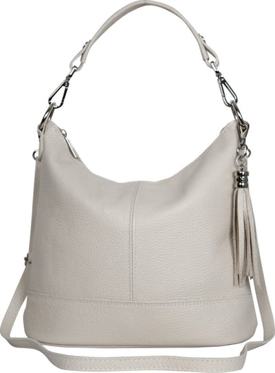 AmbraModa GLX09 - Dames handtas, schoudertas van echt leer. Beige