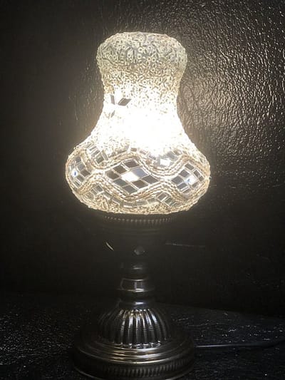 Turkse lamp - peervormige tafellamp 30cm - handgemaakt - warm licht en unieke decoratie