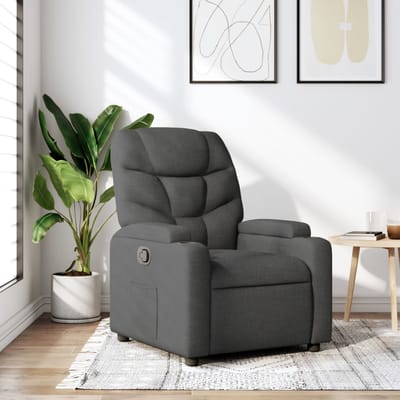 vidaXL - Relaxfauteuil - Donkergrijze - Stof