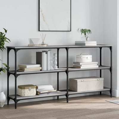 vidaXL - Wandtafel - 150x29x75 - cm - bewerkt - hout - grijs - sonoma - eikenkleurig