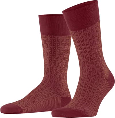 FALKE Sensitive London Special Edition drukvrije comfort tailleband katoen Sokken heren rood - maat 39-42