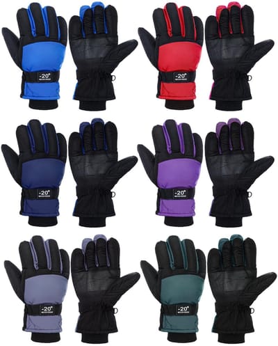 Dailygoods - Bencailor 6 paar winterhandschoenen voor kinderen, waterdicht, skihandschoenen, winddicht, warme sneeuwhandschoenen voor kinderen