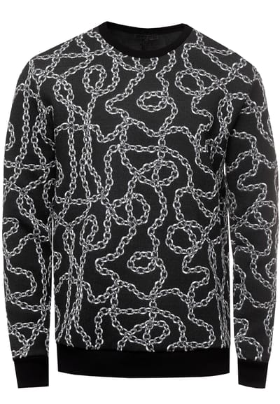 Jacquard trui in ijzeren design