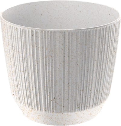 Prosperplast Plantenpot Eco - stripe - wit - kunststof - D20xH17 cm - voor binnen/buiten