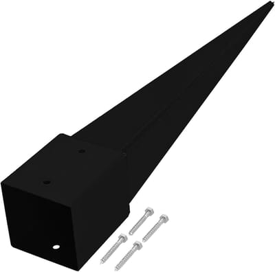 Grondspiesen - Paalhouders Ankers - Tuinhek Plaatsen - Verzinkt Gecoat Staal - 121x121x750mm - Antraciet