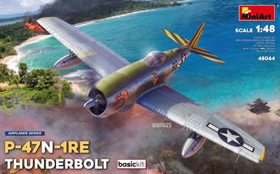 MiniArt Modelbouwpakket Vliegtuigen - 48064 Republic P-47N-1RE Thunderbolt WWII - Basic Kit - Amerikaans Propellervliegtuig Plastic - 1:48 - Modelbouw