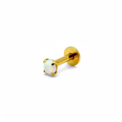 Aramat Jewels | Piercings | Tragus Helix Piercing – Wit Opaal – Goudkleur | | | |3mm | Staal | Volwassenen | Verkleurd niet