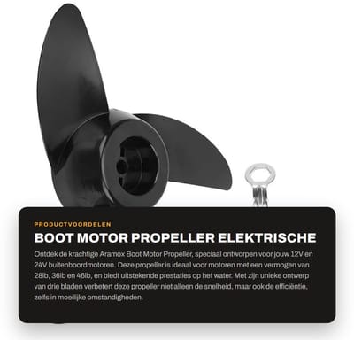 Dailygoods - Boot Motor Propeller - Elektrische Buitenboordmotor Accessoires - 3 Bladen - 12V 24V - Verbeterde Snelheid - Geschikt voor 28lb 36lb 46lb...