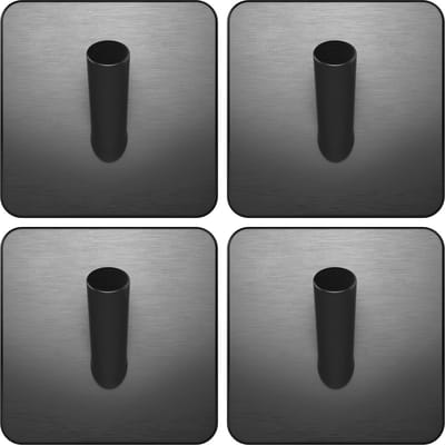 EAVY - Set van 4 Zelfklevende handdoekhaakjes RVS - Gunmetal