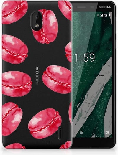 Nokia 1 Plus Siliconen Case Pink Macarons