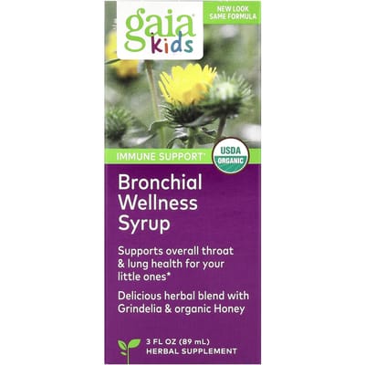 Gaia Herbs, Sirop pour la santé bronchique des enfants, 3 fl oz (89ml)