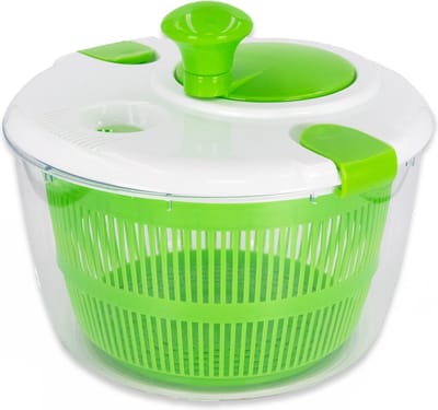 Intirilife Slacentrifuge in groen met een grootte van 24.5 x 24 cm - Ideaal voor duurzaam wassen van sla of groenten
