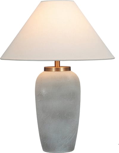 Fine Asianliving Chinese Tafellamp Porselein Grijs Reliëf Handgemaakt D41xH54cm