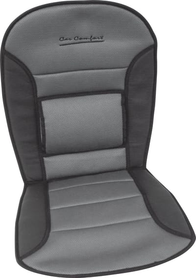 Carpoint Stoelkussen Comfort 90x45 cm – Lendesteun – Zwart/Grijs – Antislip Bevestiging – Airbag Geschikt – Extra Zitcomfort