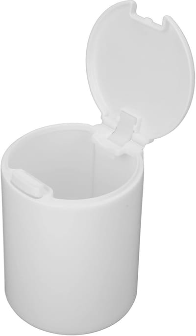 Wattenschijfje Container - Katoen Opberger - Hygiënisch Opbergen - Stofdicht Persontwerp - 10x8x8 cm - Wit