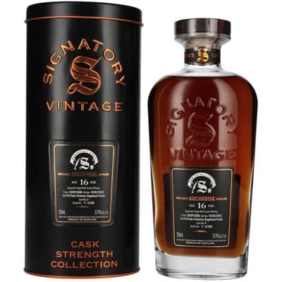 Ondertekenaar Vintage Signatory Vintage SYMINGTON'S CHOICE 16 Years Old AUCHROISK PX Hogshead Finish #3 2008 57,9% Vol. 0,7l in Tinbox