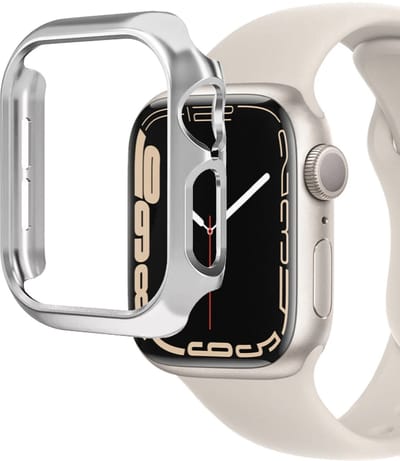 MY PROTECT - Bumper Hoesje Geschikt Voor Apple Watch 46mm - Bescherm Case - Zilver