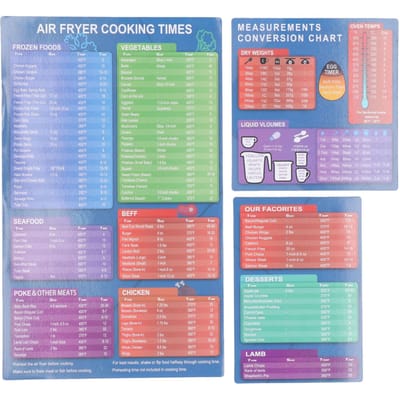 3 stuks Airfryer Magnetische Spiekbrief Set Airfryer Accessoires Kooktijden Airfryer Accessoire Magneetblad Snel