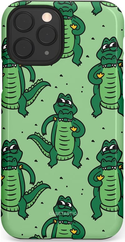 Casetastic hoesje geschikt voor Apple iPhone 11 Pro - Dubbellaagse bescherming - Kroko dans - Fashion Case - Mintgroen