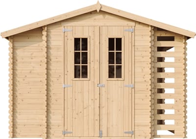 Timbela M389C - Houten tuinhuis-brandhoutschuurtje - 5,41 m² - 206x328xH218 cm - zonder vloer