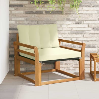 vidaXL - Buiten - bank - set - Massief - Acaciahout - en - Textilene - Naturel