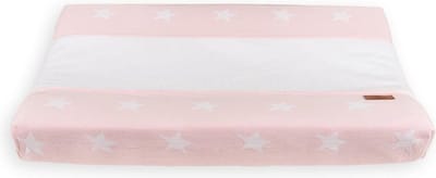 Baby's Only Gebreide baby aankleedkussenhoes - Waskussenhoes - Overtrek verzorgingskussen Star - Baby Roze/Wit - 45x70 cm