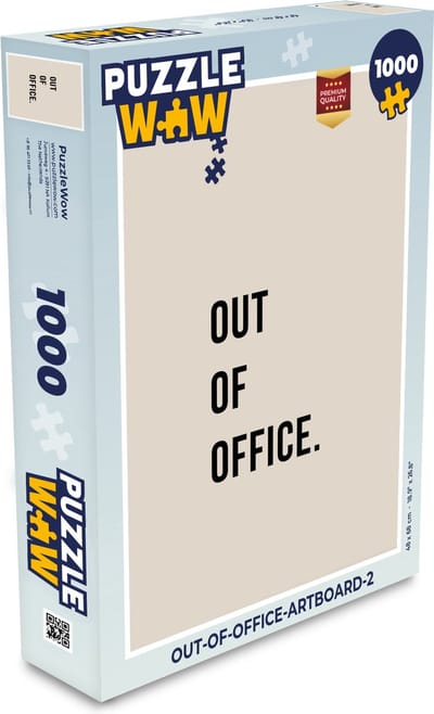 Puzzel Quotes - Out of office - Beige - Legpuzzel - Puzzel 1000 stukjes volwassenen