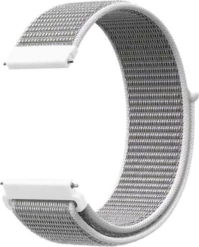 YONO Nylon Smartwatch Bandje - 20mm - Horlogebandje geschikt voor Samsung Galaxy Watch 7 6 5 4 - Classic - Huawei - Garmin Vivoactive - Grijs