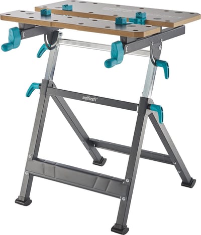 wolfcraft - MASTER 650 ERGO - Verstelbare Werkbank - Werktafel met bankschroef - Klemtafel Inklapbaar - Opvouwbaar - 10 JAAR GARANTIE - 6870000