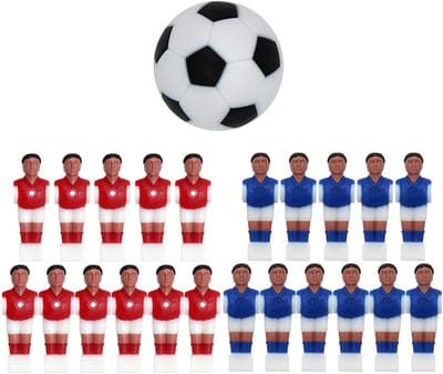 Tafelvoetbalmannen Set - Poppetjes Spel - Spel Plezier - Eenvoudige Montage - 11 Poppetjes - Rood en Blauw