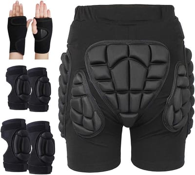 Beschermende Heupkussens - Valbescherming Shorts - Wintersport Bescherming - Schokabsorberend Schuim - Uniseks Volwassene - Zwart