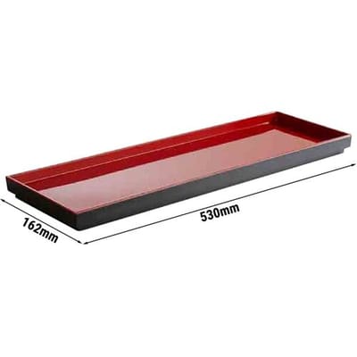 GGM Gastro (6 Stück) GN-Tablett 2/4 - ASIA PLUS - Melamin - Höhe: 30mm - Schwarz