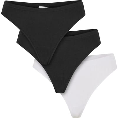 Urban Classics - Rip Tanga 3-Pack String - XS - Zwart/Wit