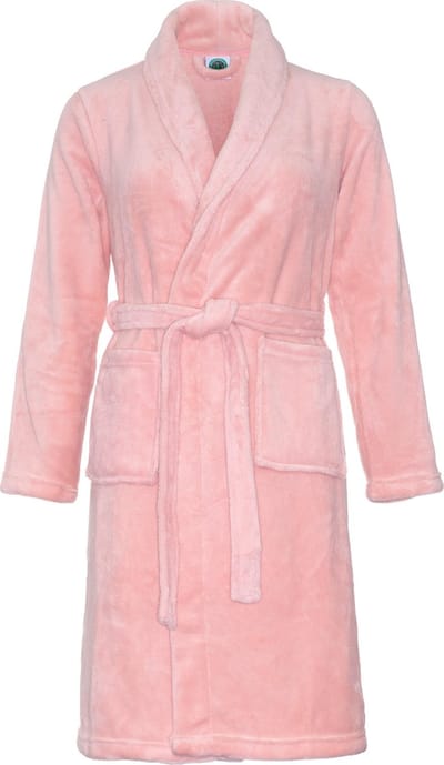Kinderbadjas fleece - oudroze - kinder badjas meisjes - ochtendjas maat 110/116