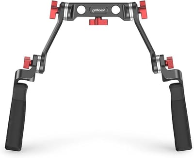 Lederen Handgreep Kit met ARRI Standaard Rosette Bevestiging en 15mm Rod Klem voor DSLR Camera Steun Systeem