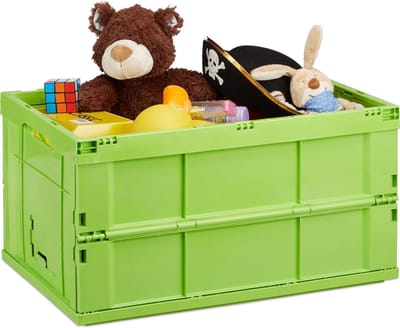 vouwkrat - 60 l - stabiel - stapelbaar - kunststof - 31,5 x 58,5 x 40 cm - groen