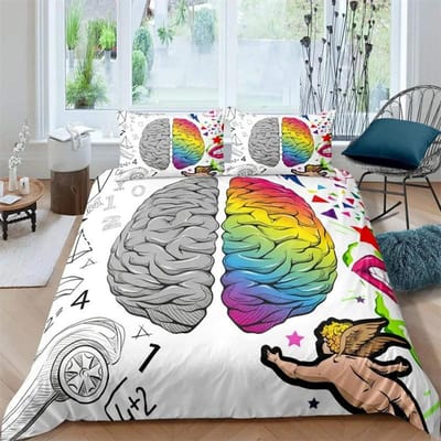 Menselijke Anatomie Koning Koningin Dekbedovertrek Lichaamsstructuur Orgaan Beddengoed Collectie Medische Educatie Celbiologie Zachte Polyester Dekbedovertrek 150X200cm-3pcs