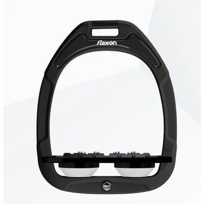 Platte Ultra Grip Zwart/Zwart/Wit Stijgbeugels Flex-On Green Composite