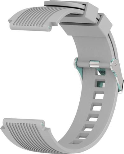 Geschikt voor Samsung Galaxy Watch (46MM) Siliconen Bandje Vertical Stripe |Grijs / Grey | One Size
