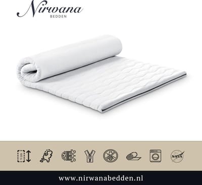 110x200 Topdekmatras - Topper HR55 - Koudschuim Tencel - 12 CM - Nirwana Bedden